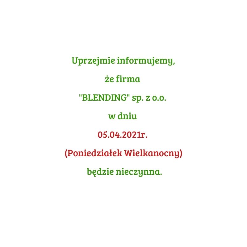 Poniedziałek Wielkanocny – nieczynne!